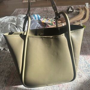 Anthropologie Vegan Leather Green Tote - EUC